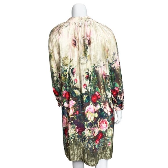 Garden Party Silk Floral Shift Dress - Picture 3 of 11